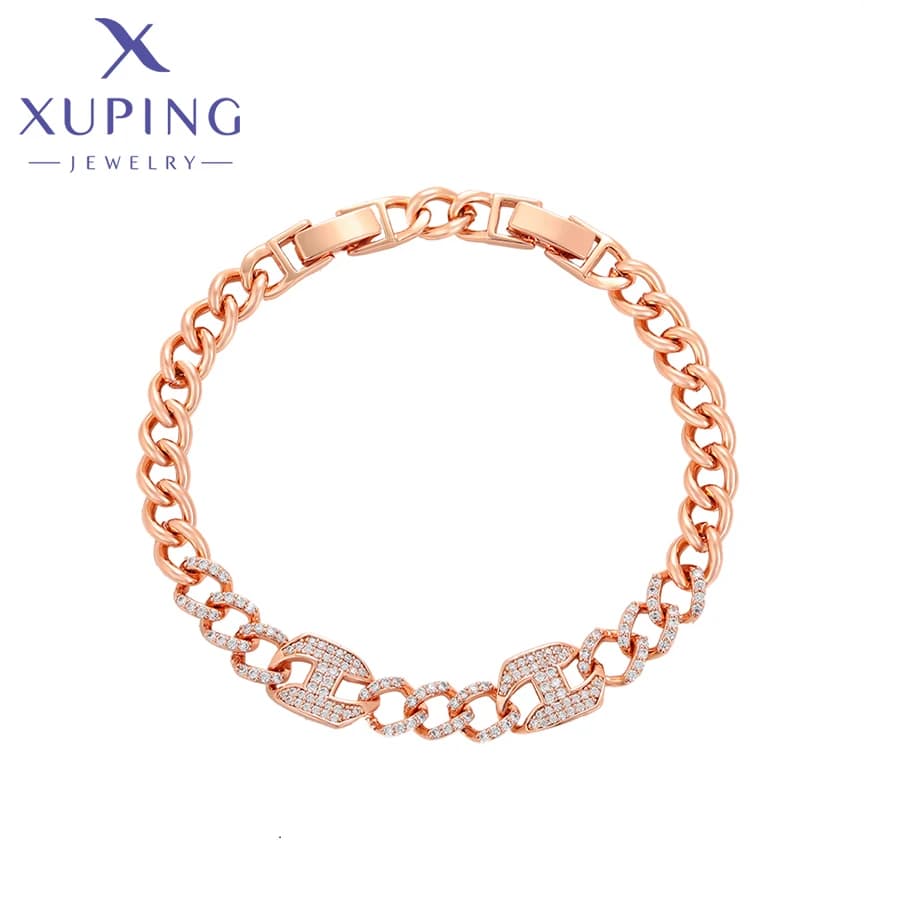 Xuping Jewelry nuovo arrivo braccialetti con ciondoli alla moda Color oro rosa per le donne Love Birthday Gift X000832553