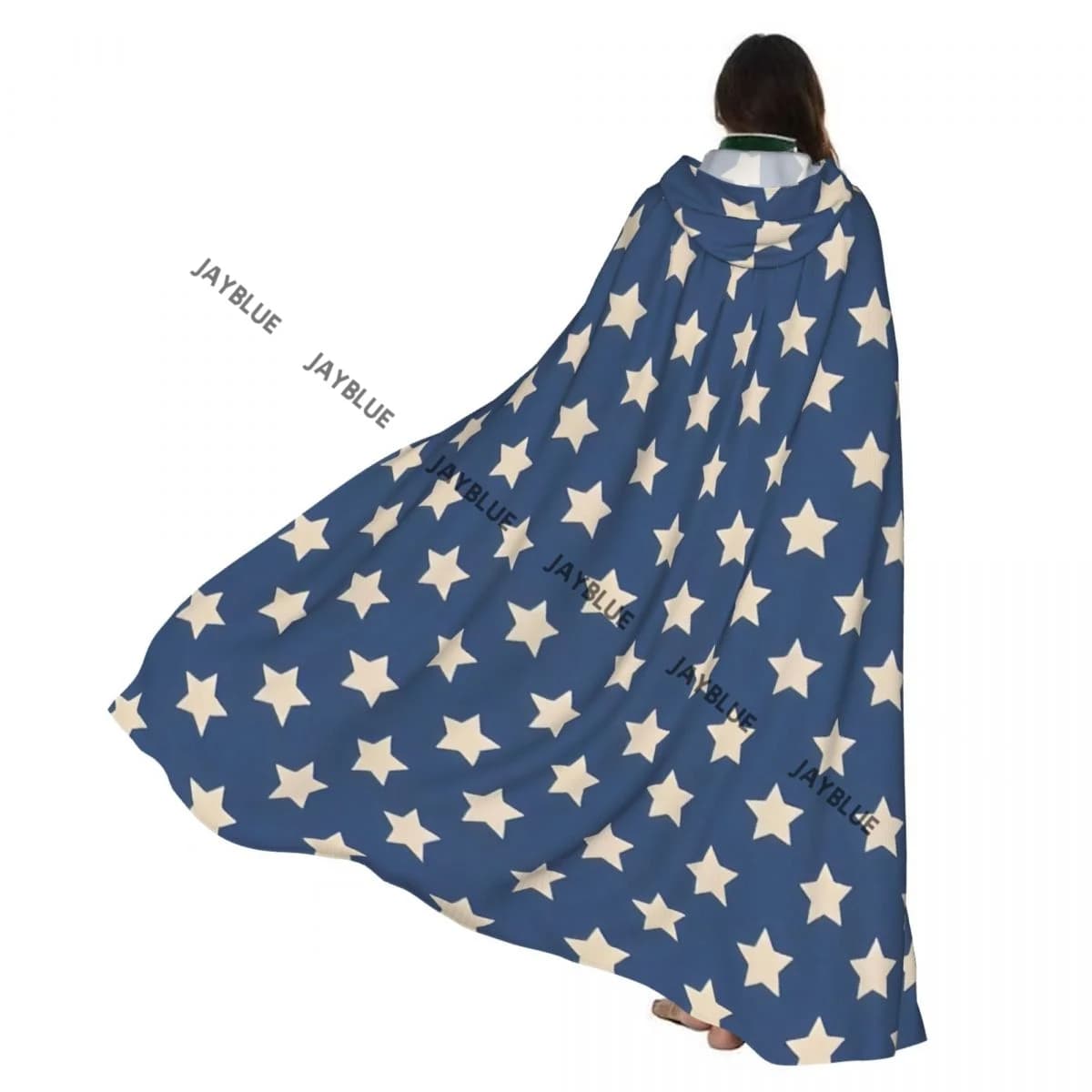 Hooded Cloak Unisex Cloak with Hood Star Of The American Flag Independence Themed Freedom USA Cloak Witch Cape Cosplay Costume