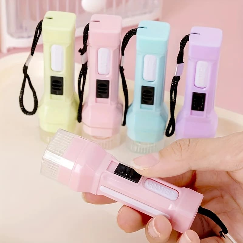 12/24/36/48 Piece Set of Mini LED Plastic Flashlight with Strong Light Hanging Rope Illumination Small Flashlight (Color Random)