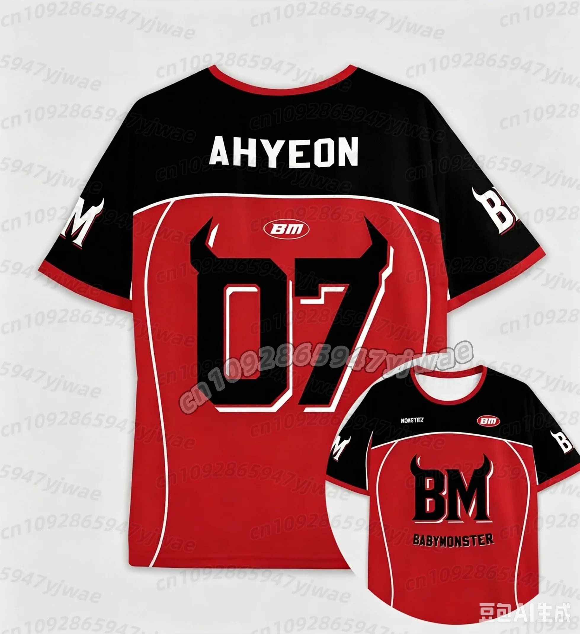 2026 Y2K Men's Women's Kpop Fans Jersey BABYMONSTER Youth Round Neck Breathable Quick Drying Jersey name tag T-shirt