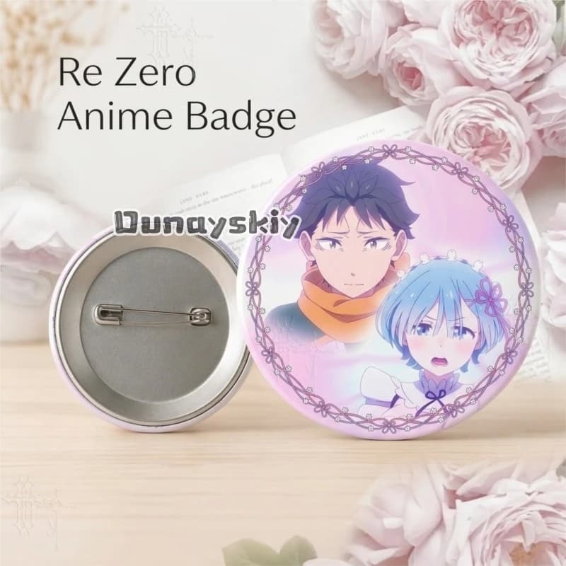 Re0 Zero Starting Life InAnther World Badge Anime Cosplay Accessory Tin Brooch For Comic Con Collection Backpack Decor Halloween