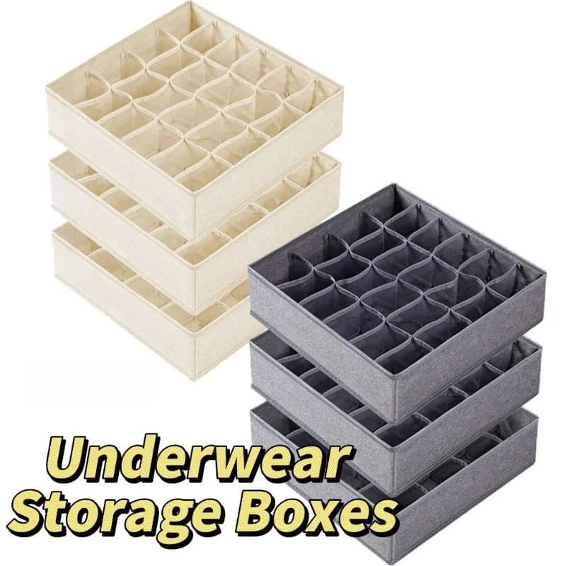 Organizers for underwear to 24 compartments for cabinets and drawers, organizer for bras, socks and pants, folding box to store items in the house.