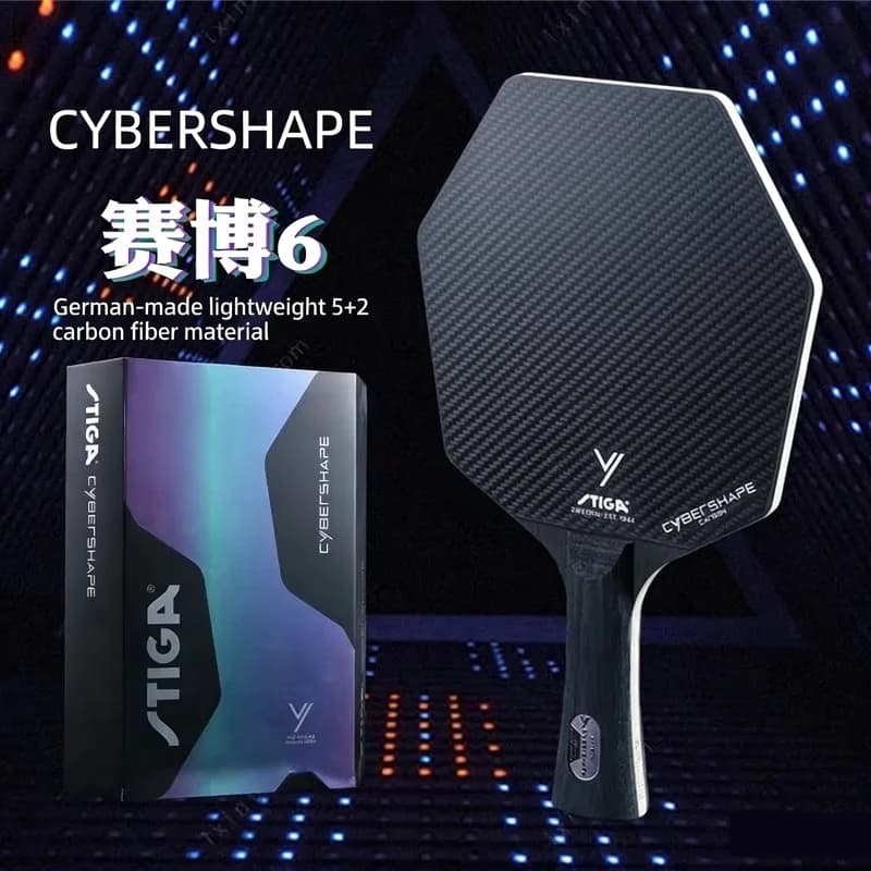 2026 STIGA Cybershape Carbon Table Tennis Blade Moregold 6 Gold Standard Racket CWT Center of Gravity Adjustment 5Wood+2Carbon
