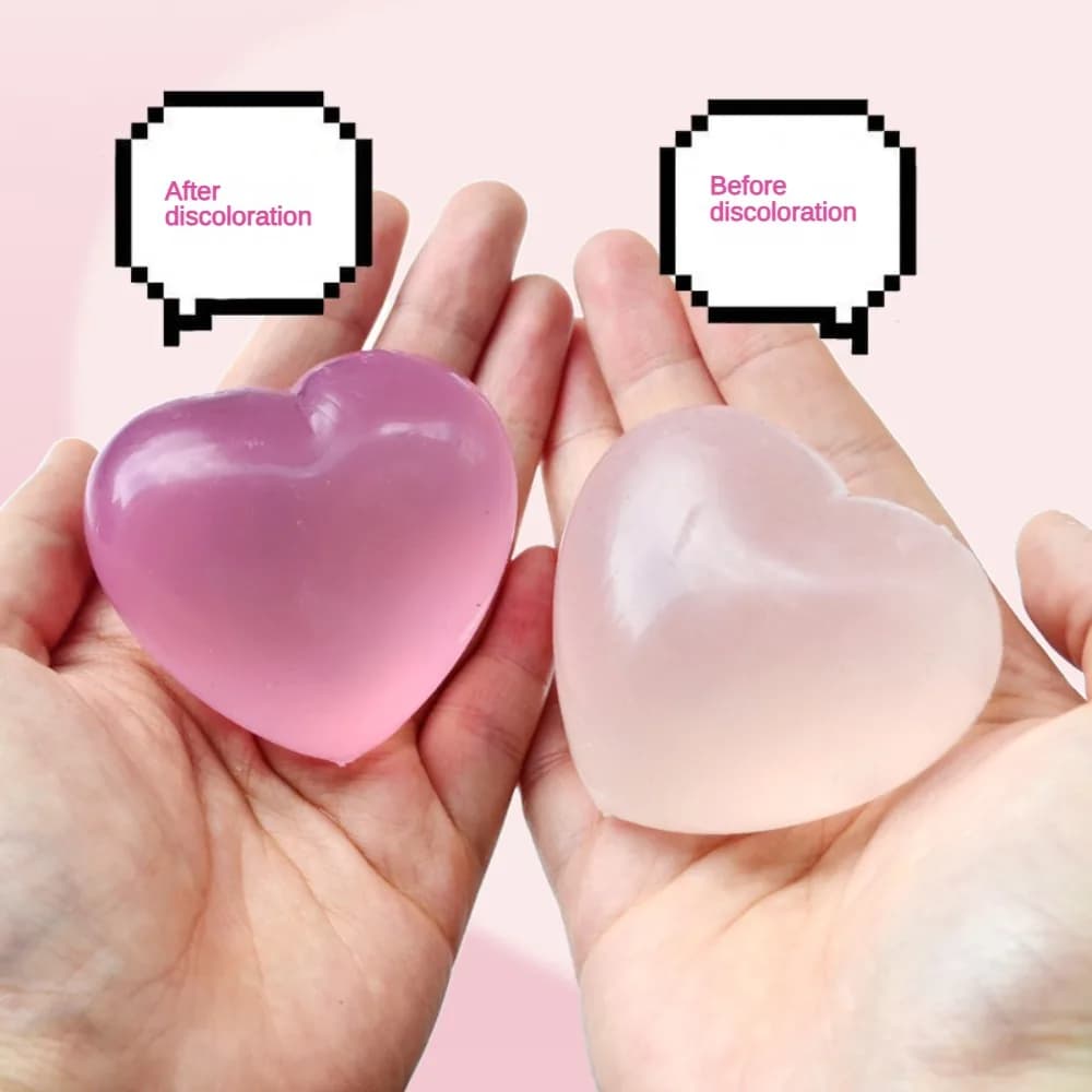 Simpatico cambio colore cuore spremere giocattolo anti-stress palla di sfiato rimbalzo lento allevia lo stress giocattoli agitati per bambini ragazza e adulti regalo