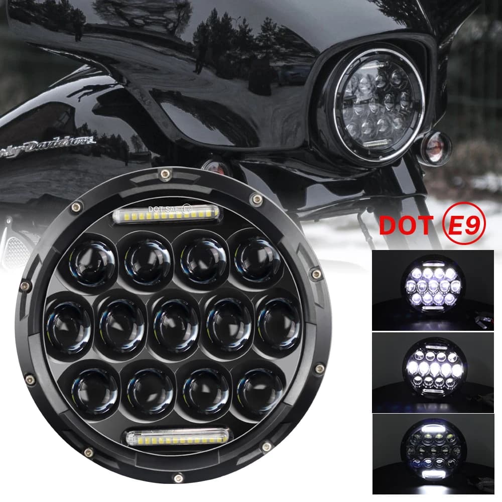 Faro a LED da 7 pollici per moto per Harley Touring Ultra Classic Electra Street Glide Road King Yamaha faro per moto