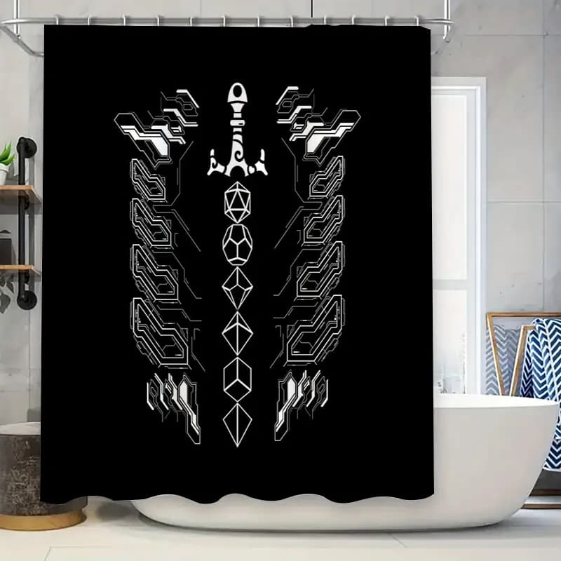 Tenda da doccia per bagno Cyberpunk Decorazione tecnologica futuristica Sci Fi Space Galaxy Pattern Tessuto impermeabile Lavabile Decorazioni per la casa