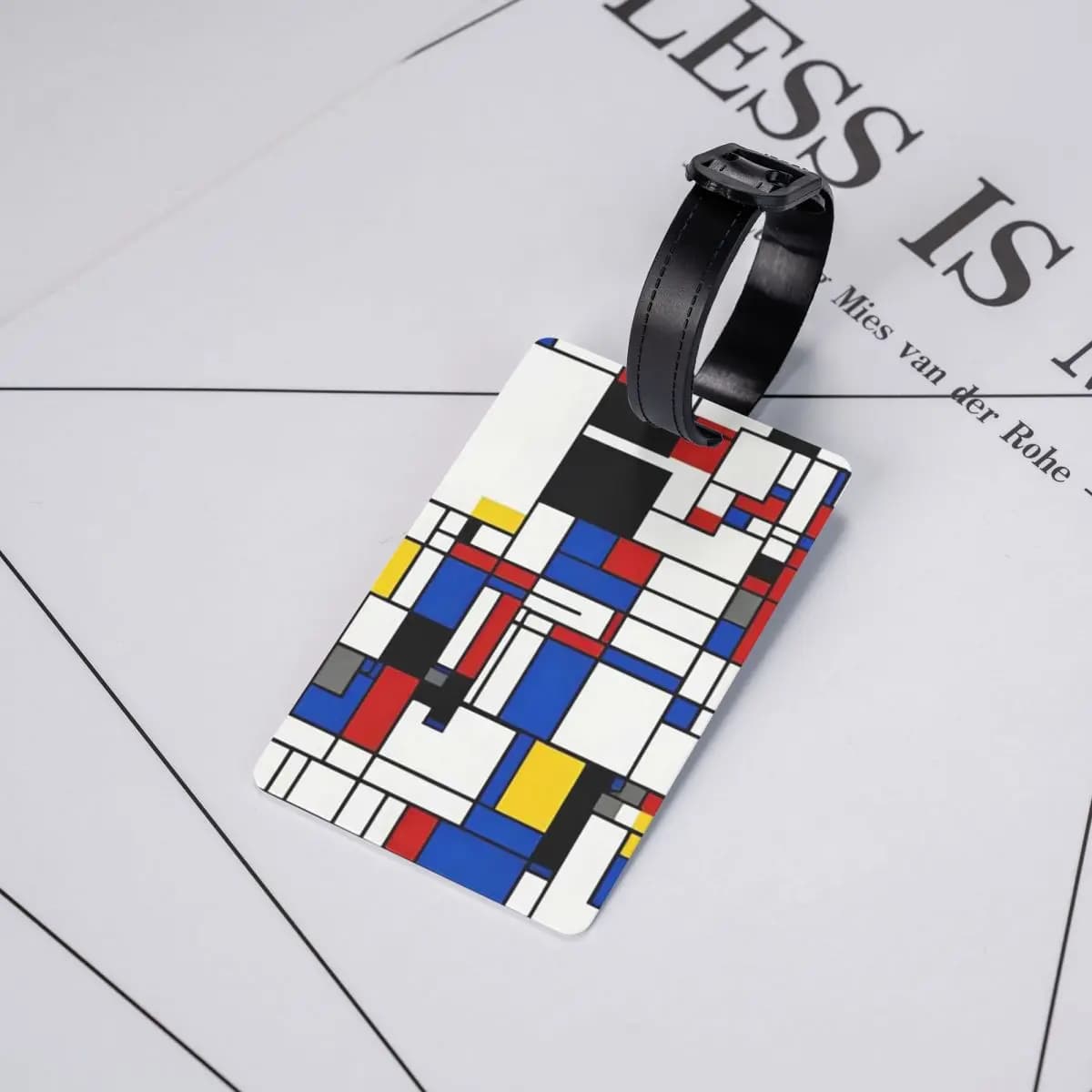 Etichette per Bagagli Piet Mondrian, Accessori per Valigie, Tag per Bagaglio da Viaggio, Porta Etichetta con Nome e Indirizzo