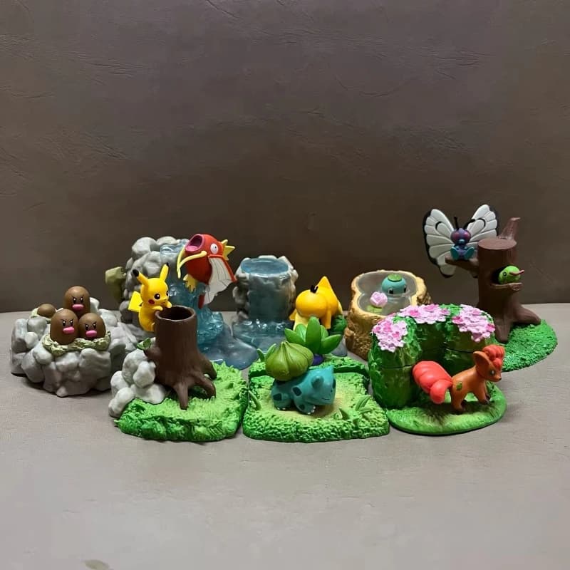 Pokemon Anime Figura Pikachu Magikarp Squirtle Butterfree Psyduck Bulbasaur Vulpix Portapenne da tavolo Scatola cieca Giocattoli Regali per bambini