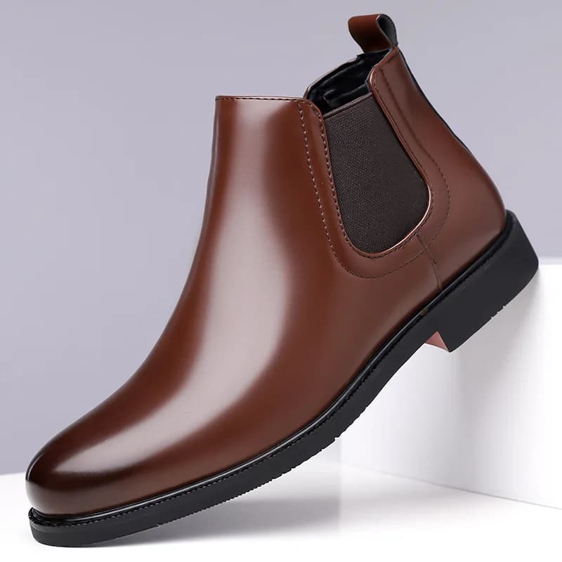 Autumn and winter velvet short boots men's shoes wear-resistant workwear boots rubber outdoor hiking boots