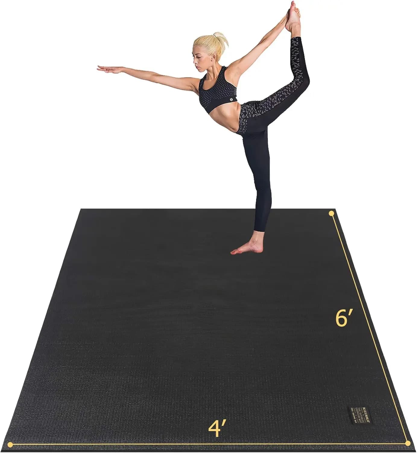 Tappetino Yoga Grande 6'x4'/6'x6'/7'x5' (7mm/9mm), Tappetino Extra Spesso Antiscivolo per Allenamento, per Pavimenti di Palestre Domestiche, Tappetino per Esercizi, Pilates, Stretching, Meditazione
