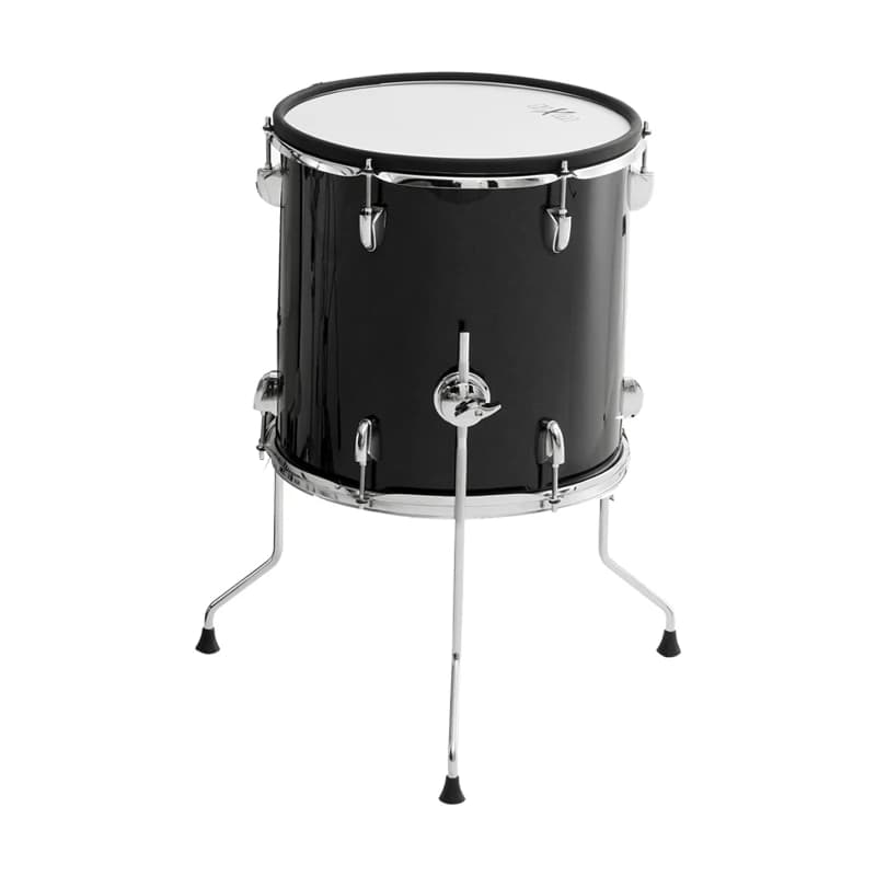 Pad per Floor Tom 14x14 Nero Scintillante con Doppia Zona, Testa in Mesh e Camera in Legno con Anello di Fissaggio, Modello XD-1080-KM, per Espansione