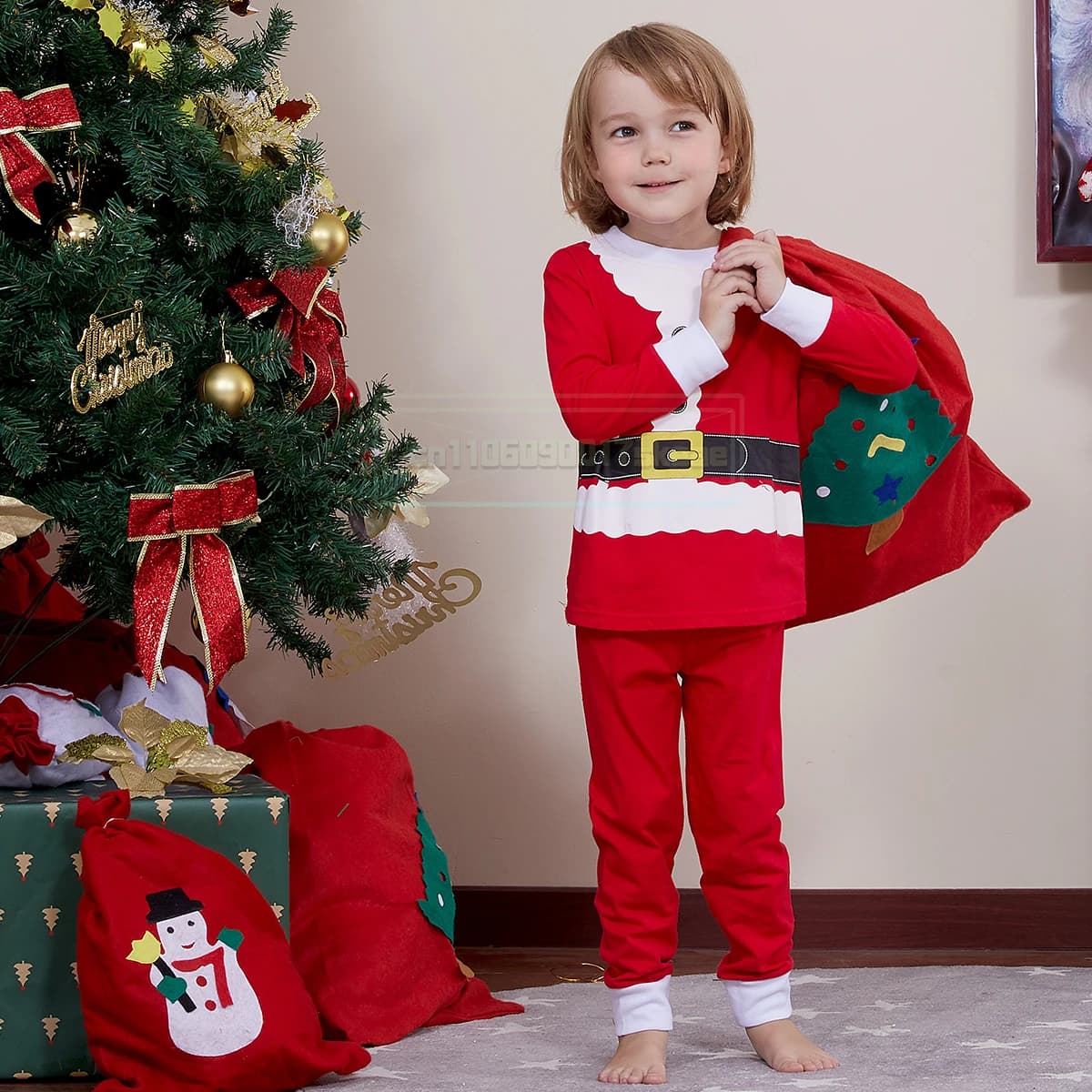 Natale Bambini Costumi di Babbo Natale Elfo verde Abbigliamento cosplay Bambino Natale Festa in maschera per ragazze Ragazzi Set di vestiti 3-14 anni