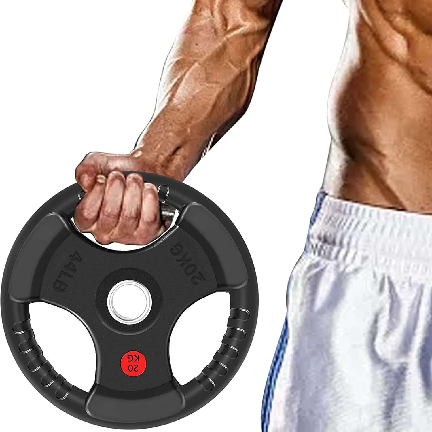 Dischi per bilanciere in acciaio a tre fori con rivestimento colorato, personalizzabili, per uso domestico e palestra - Promozione unisex