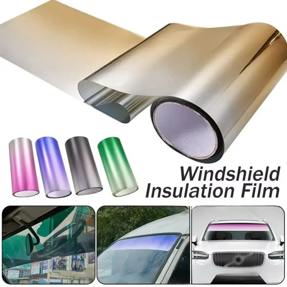 Pellicola Parasole per Auto 20X150cm, Protezione per Parabrezza, Pellicola Oscurante per Finestrini, Isolamento Termico, Pellicola Cambia Colore