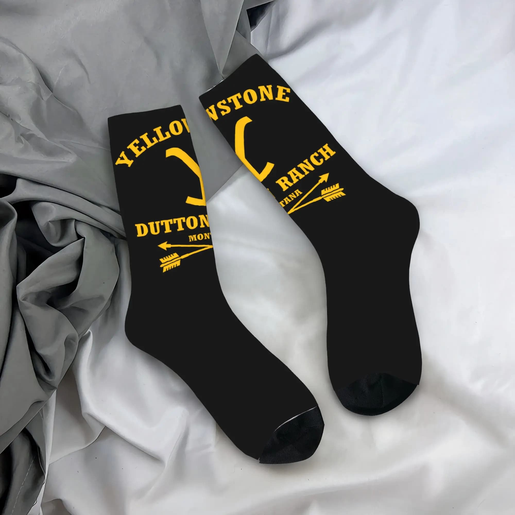 Calzini da uomo personalizzati Yellowstone Dutton Ranch, calzini eleganti unisex con stampa 3D