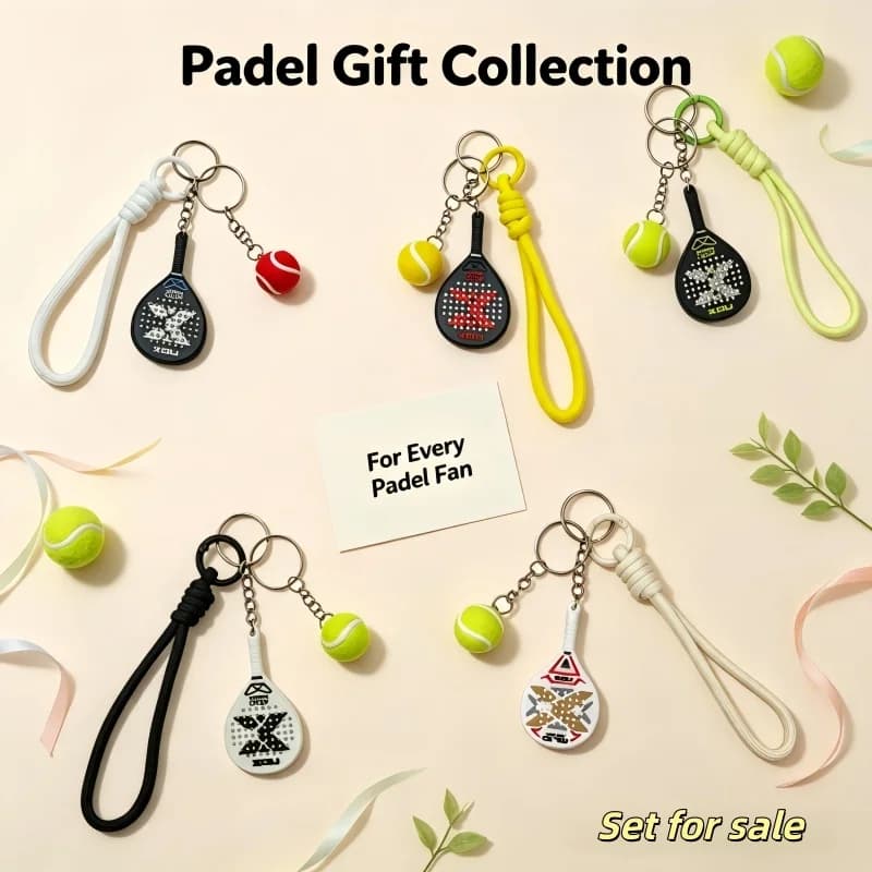 NOX Padel Racket Keychain Set Padel Accessories Mini Paddle Tennis Ball Key Ring Sports Gift for Padel Fans