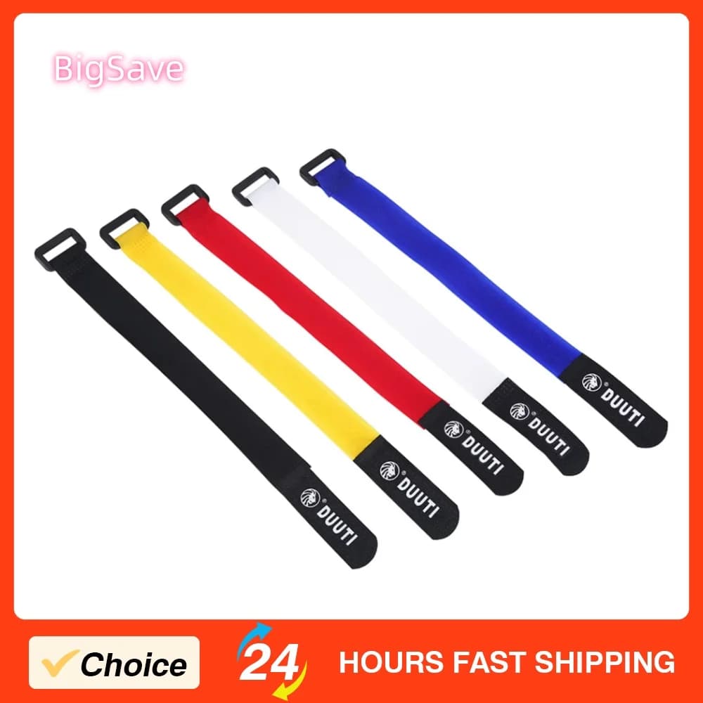 DUUTI 25 cm Cinghie per bicicletta Sport Ciclismo Regolabile 5 pz/set Fascette per cavi in nylon velcro Multicolor Adatto per esterni