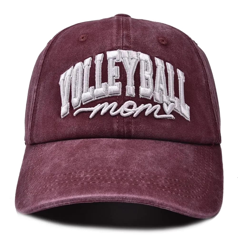 Regalo per Mamma Tifosa di Pallavolo - Cappellino da Baseball Ricamato Regolabile Effetto Lavato per Mamma Tifosa di Pallavolo