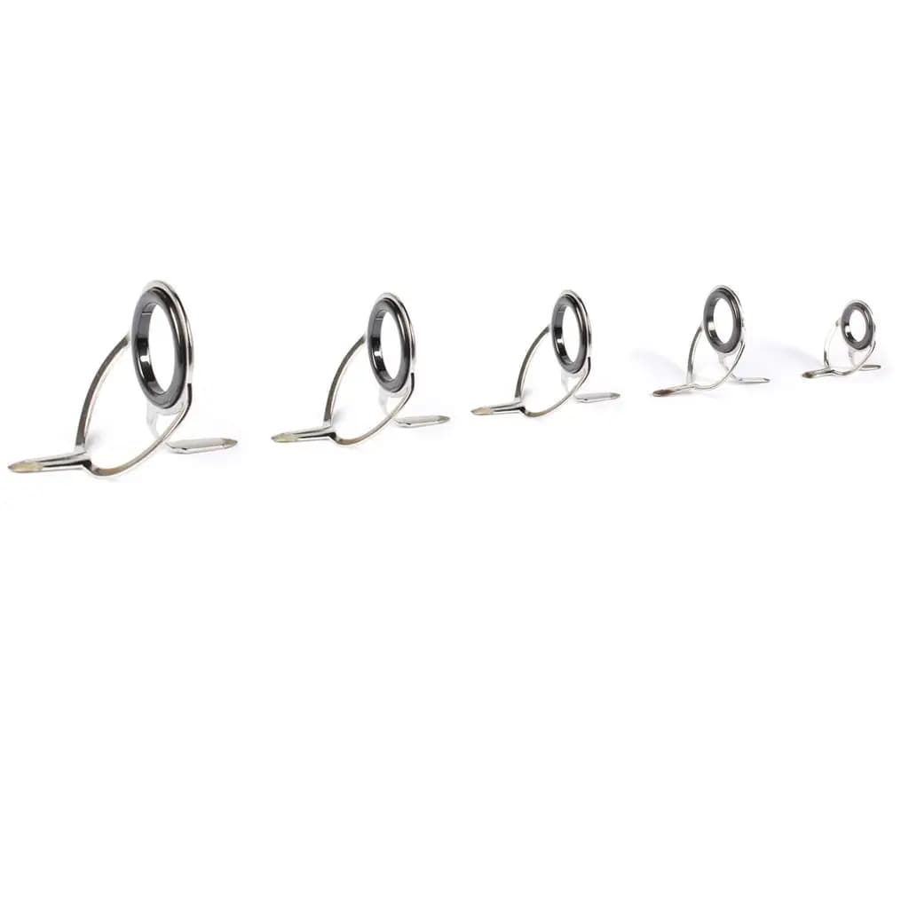 10 pezzi di occhi ad anello in ceramica guida per canna da pesca telaio in acciaio inossidabile gratuito strumenti da pesca accessori durevoli per la pesca all'aperto