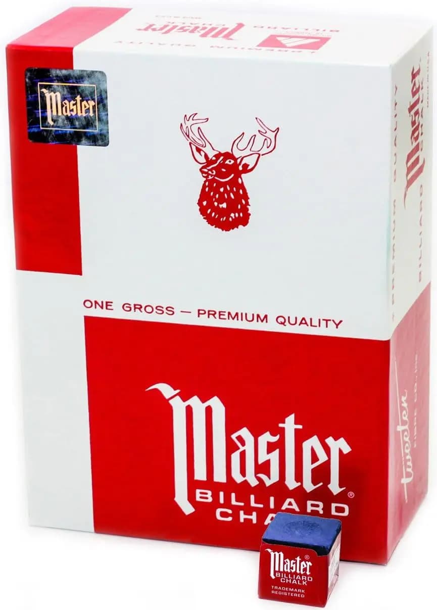 Gesso Professionale per Biliardo, Confezione da 144 Cubetti Blu con Scatola - Rivestimento Liscio per Punte Stecca, Accessori per Tavolo da Biliardo