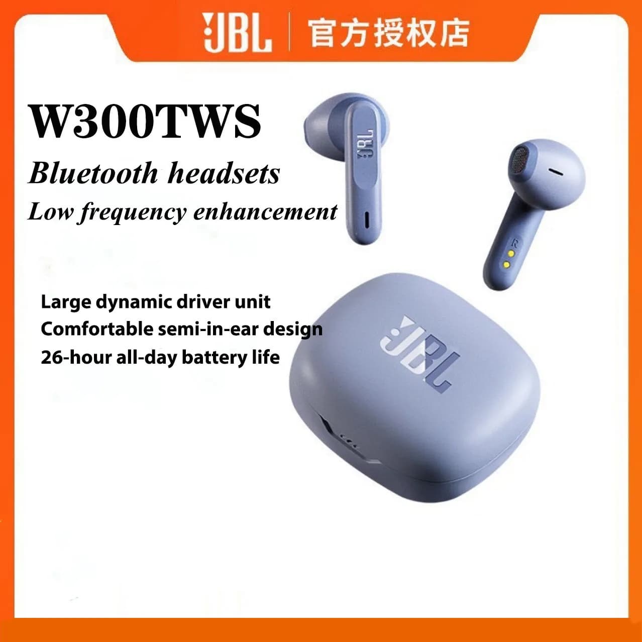 JBL WAVE 300TWS Cuffie semi-in-ear Bluetooth wireless originali autentiche Stereo su due lati IPX4 A prova di acqua Batteria a lunga durata