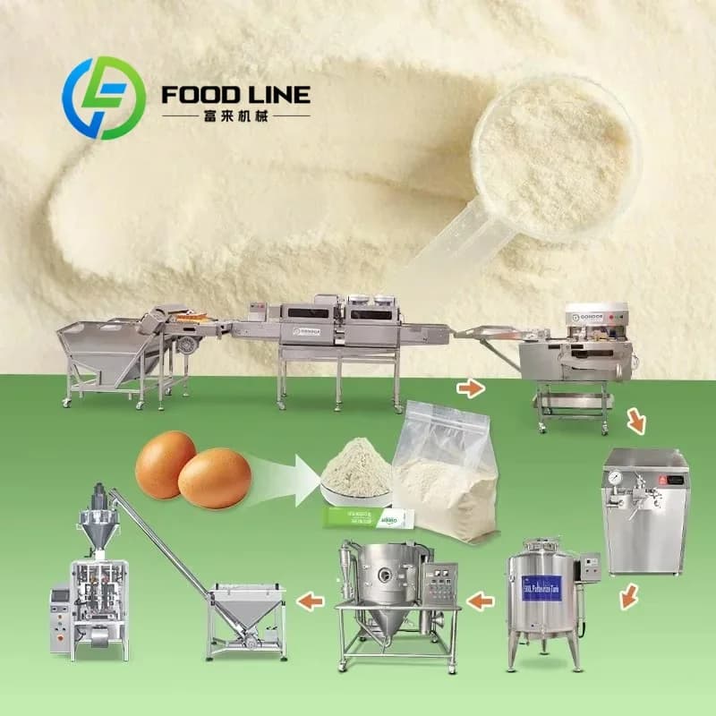 Fully Automatic Egg Protein Powder Production Line Complete Manufacturing Machine for Snack Food Industry Customize