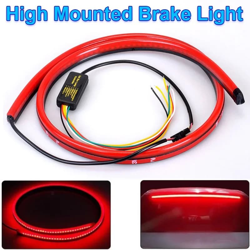 Car High Position Brake Lights 12V Flexible LED Light Strip Multi-mode Rear Tail Warning Turn Signal Running Lamp Universal