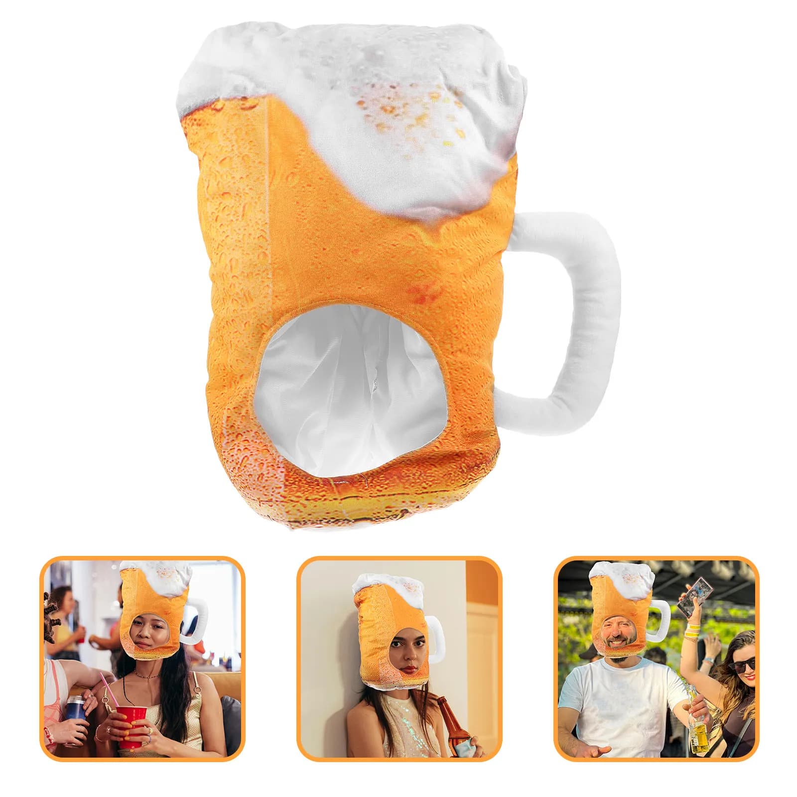 Cappello Creativo a Forma di Boccale da Birra, Morbido Cappello da Festa Regolabile, Accessorio per Costume, Divertente Oggetto per Foto per Compleanno, Halloween, Natale