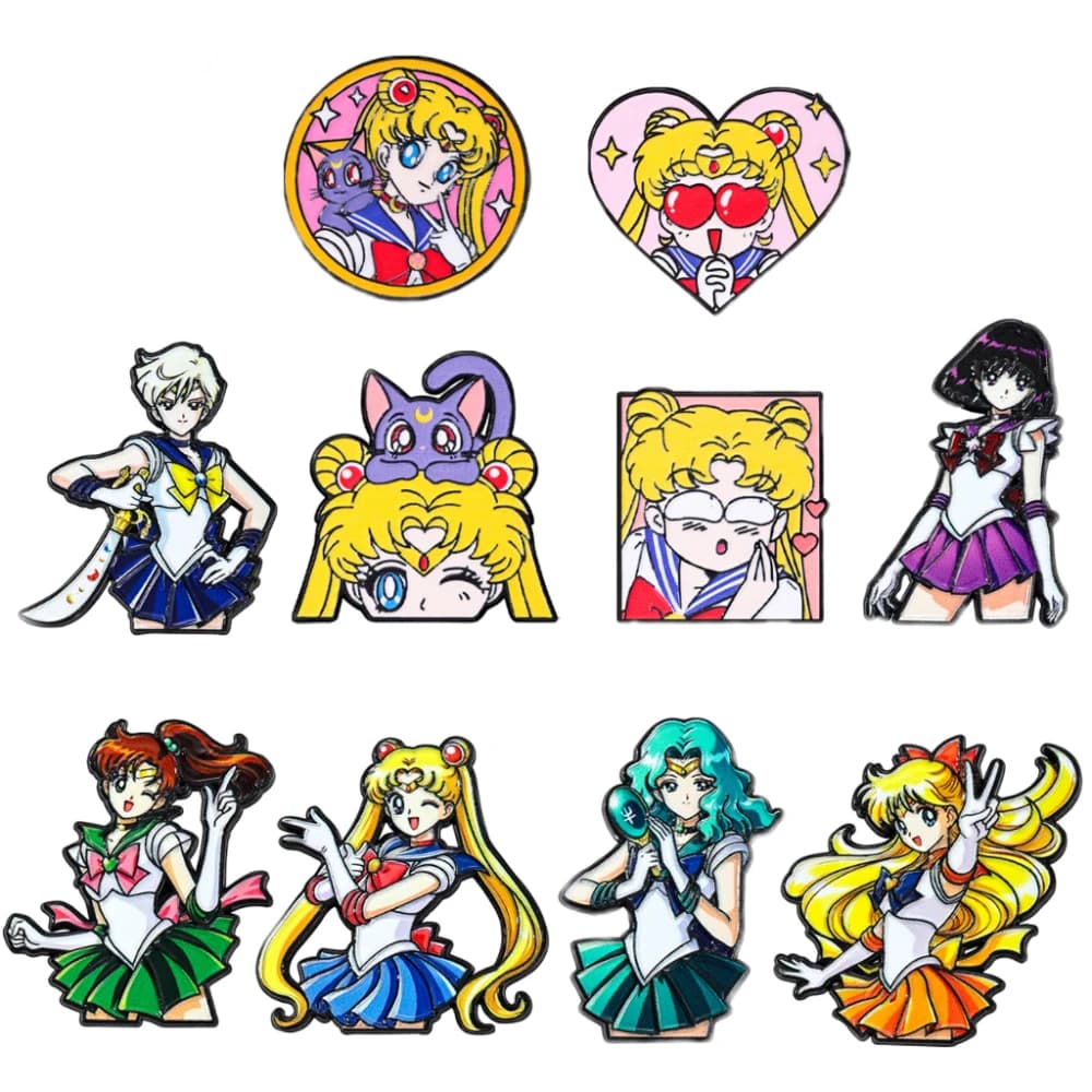 10pcs Cute Cat Enamel Pins Anime Girls Brooches Cartoon Badges for Backpacks Jackets Hats Kawaii Collection Gifts Cosplay Access