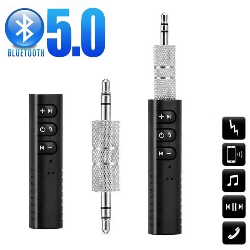 2 In 1 Wireless Bluetooth 5.0 Receiver 3.5mm Jack AUX Audio Cable Wireless Transmitter Phone Car Music Speaker Adapter Handsfree