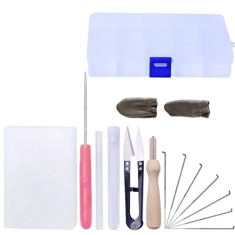 15 pz/set Strumenti di Feltro FAI DA TE Kit di Feltro con Ago Kit Artigianale Forbice Punteruolo Infeltrimento di Lana Accessori Strumenti Feltro Mestiere Fatto A Mano