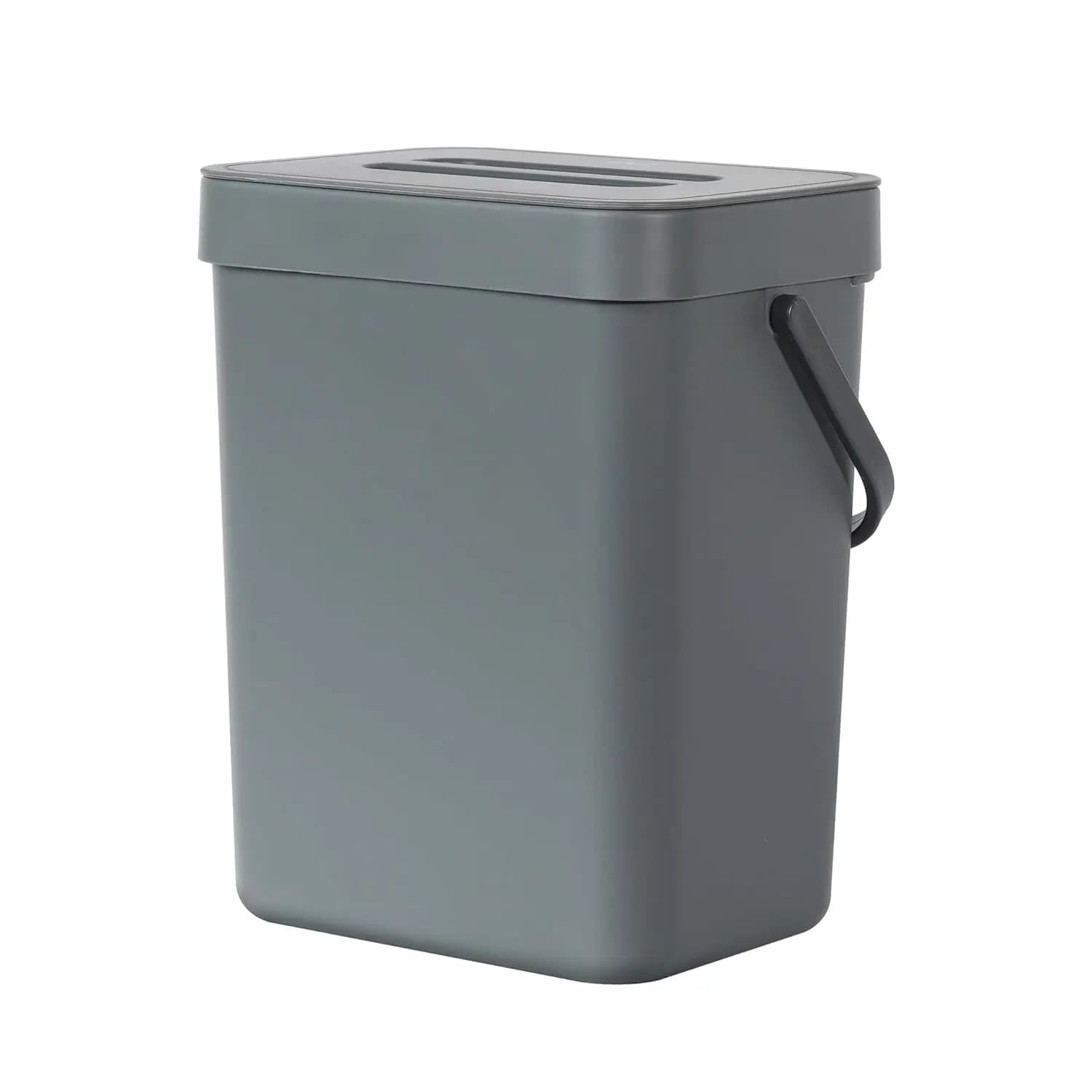 Cestino da cucina a parete con coperchio, contenitore per rifiuti alimentari da 3L (0,79 galloni), grigio