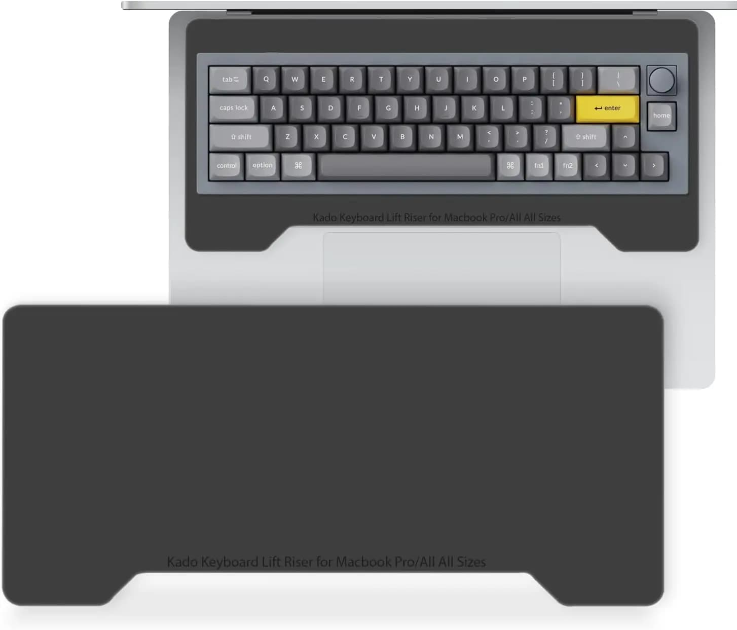 Supporto per Tastiera Esterna in Acrilico per Laptop, Nero Opaco, Adatto per Tastiere Meccaniche 40%-70%, MacBook Air/Pro 13-16"