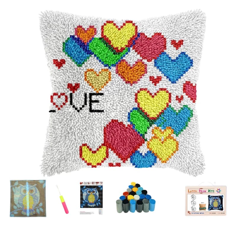 Kit di fodere per cuscini fai-da-te Kit di fodere per cuscini colorati con chiusura a mano, filo agganciato, ricamo, cucito, per la realizzazione di cuscini domestici