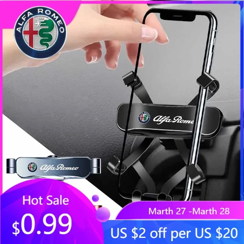 Supporto per Telefono da Auto per Alfa Romeo, Supporto per Navigazione e Climatizzazione, Mini Supporto per Telefono per Alfa Romeo 4C 159 Spider Giulia