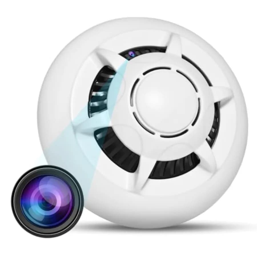 Telecamera Nascosta in Rilevatore di Fumo HD 1080P, Videocamera Wireless Compatta per Sicurezza Domestica, Bambini, Animali Domestici e Babysitter con App
