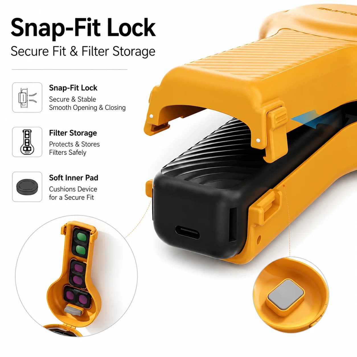 For DJI Osmo Pocket 4 Protective Case Filter Storage Hard Shell Carry Box Anti Scratch Lens Screen Cover with Hand Strap
