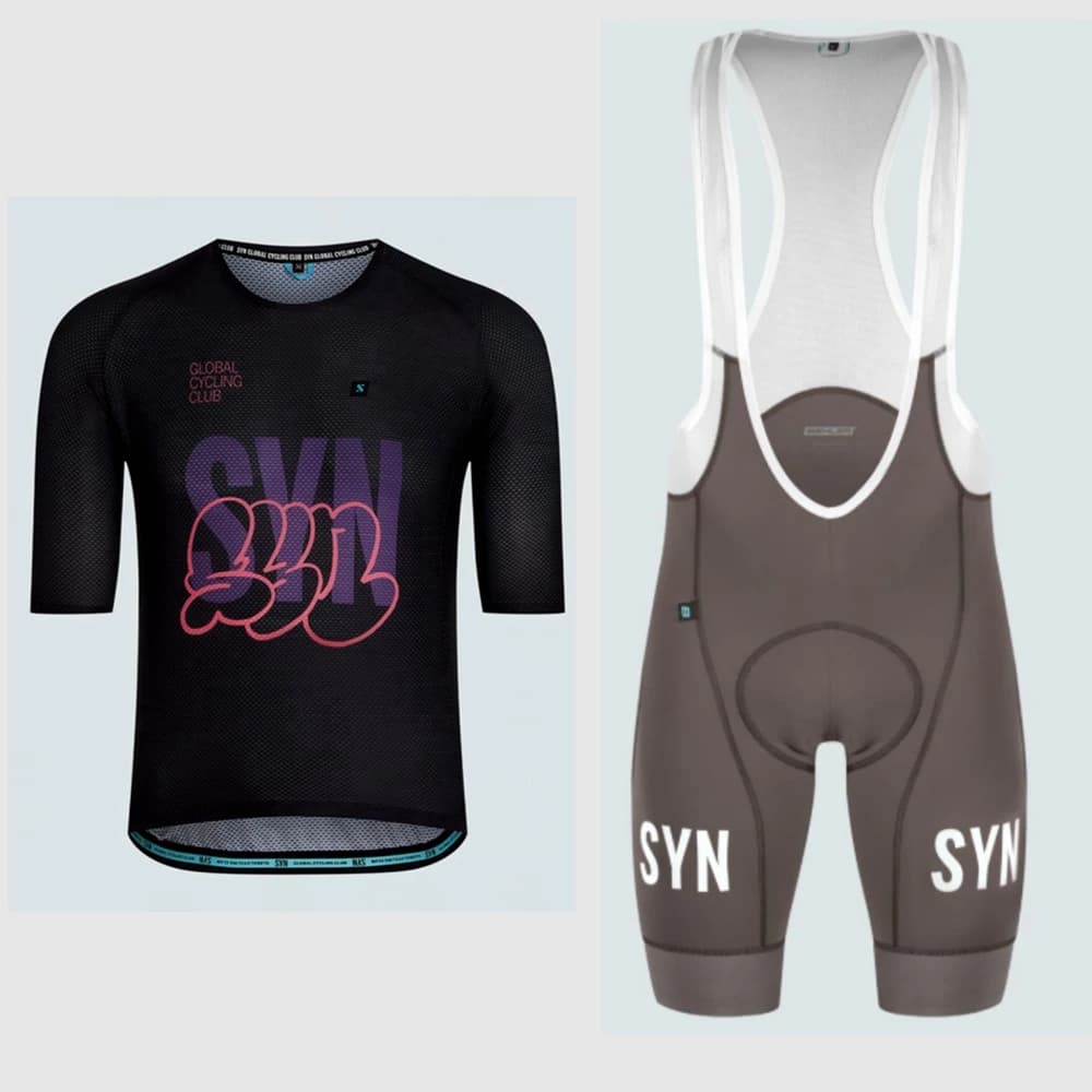 Short sleeve cycling set with shorts with straps MTB sports bike kit