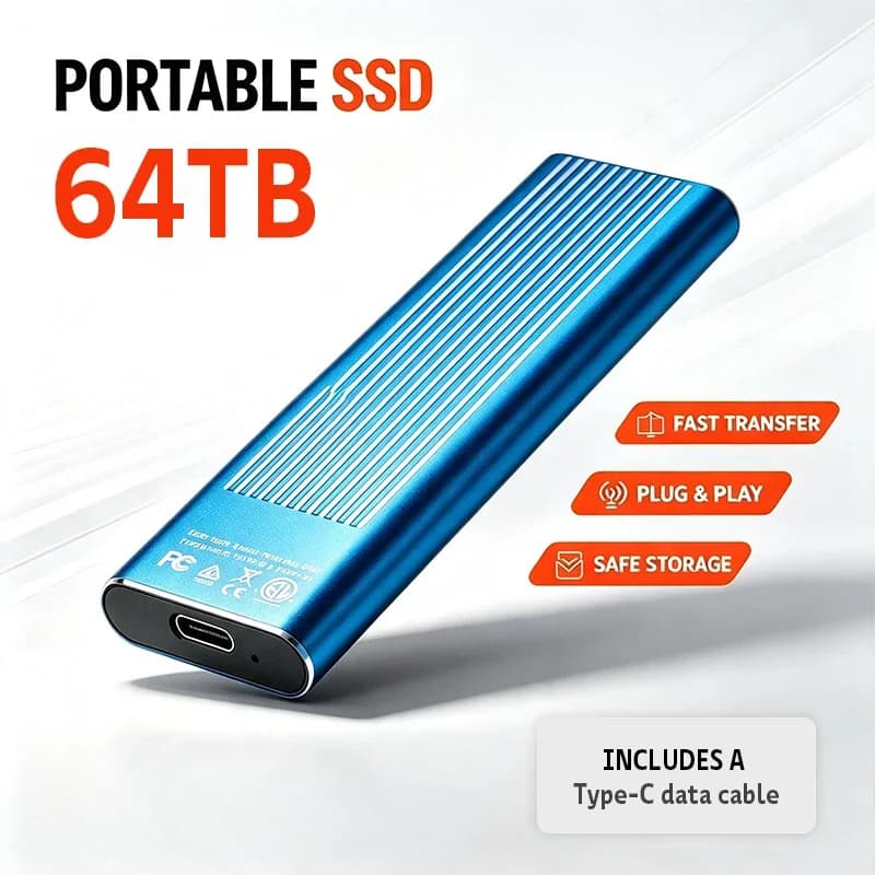 16TB Large Capacity External Hard Drive Smooth Performance Mobile Storage SSD 1TB 2TB 4TB High Speed Solid Stae Disk For PC