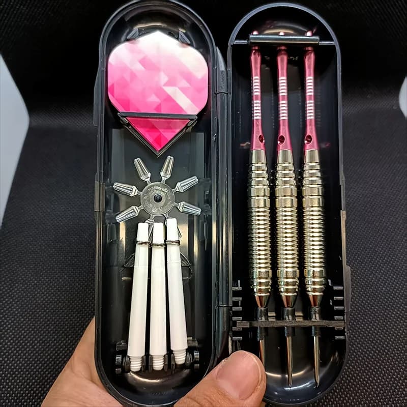 Set di punte in acciaio per freccette professionali rosa 22g Freccette con punta in metallo Set di punte in metallo per freccette 3 aste per freccette in alluminio perfette per i principianti