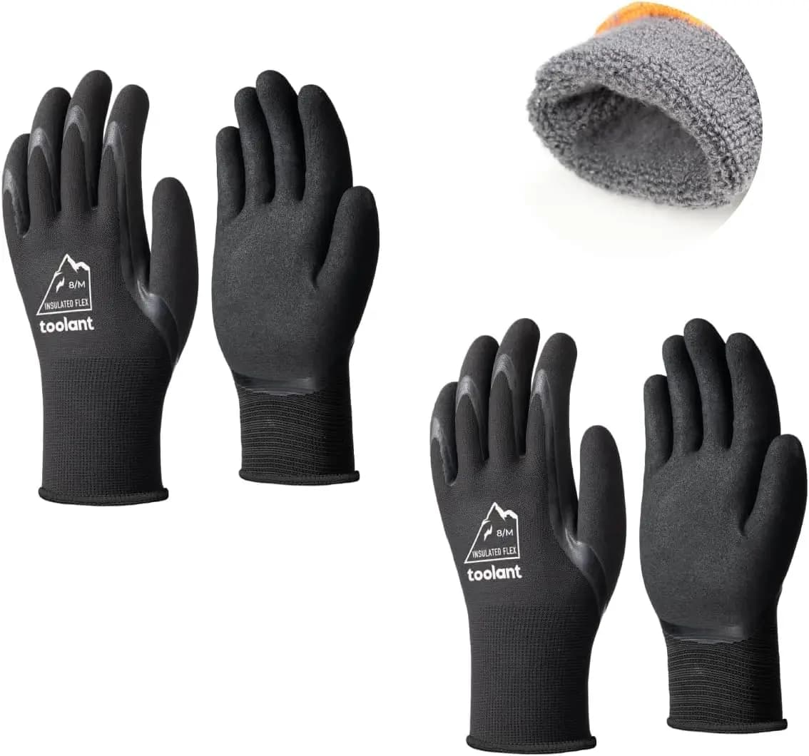 Guanti da Lavoro Invernali per Uomo e Donna, Guanti Isolanti per Congelatori con Presa Resistente per Climi Freddi