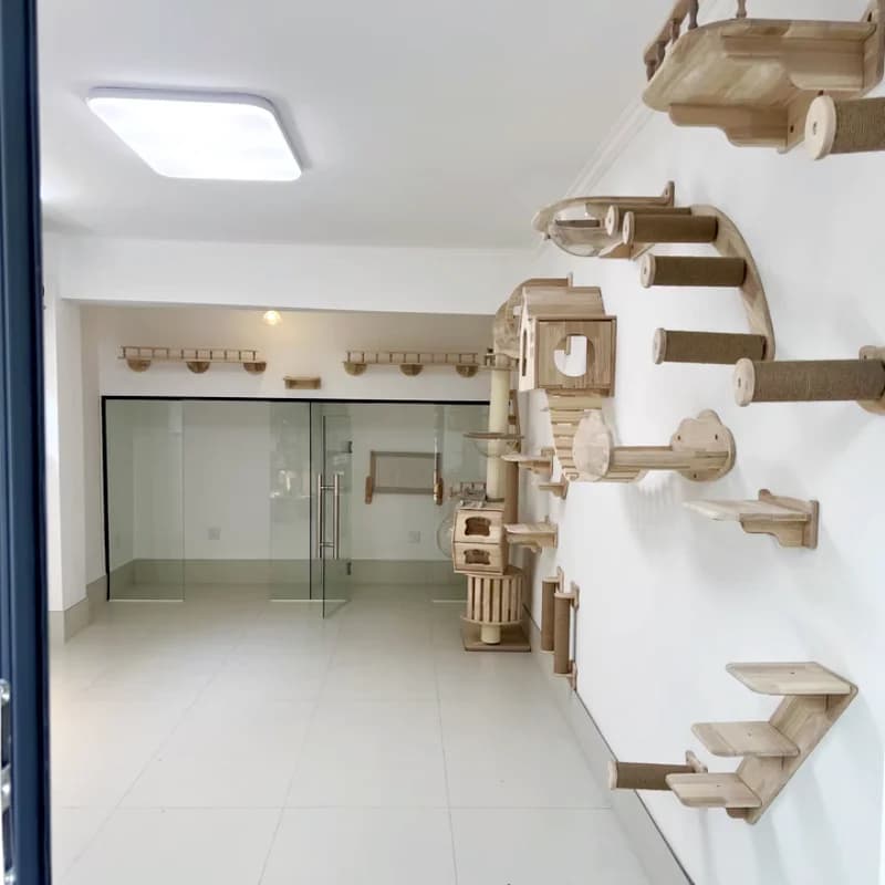 Mobili da parete Scaffale da arrampicata Gradini a parete Scala con corda in sisal Graffi artigli per molatura Scaletta da arrampicata per gatti