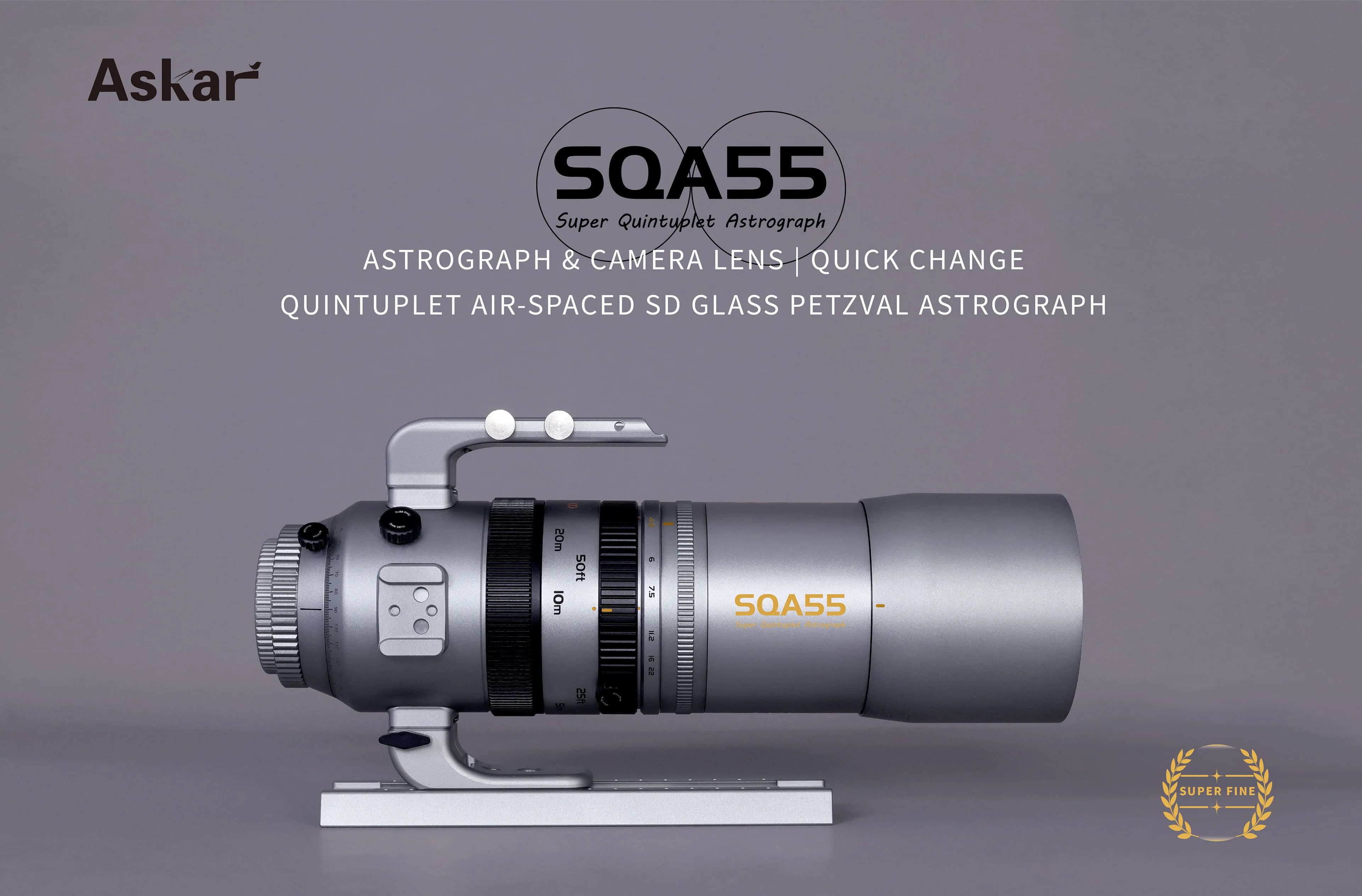 Telescopio Astronomico Professionale ASKAR SQA55 per Fotografia dello Spazio Profondo Compatibile con Fotocamere DSLR e Mirrorless