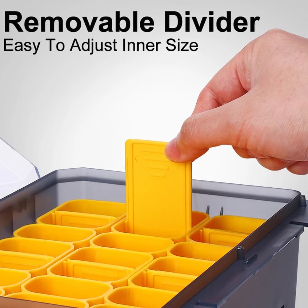 Fishing Box for Lake with Adjustable Dividers, Fishing Equipment Box with Slides