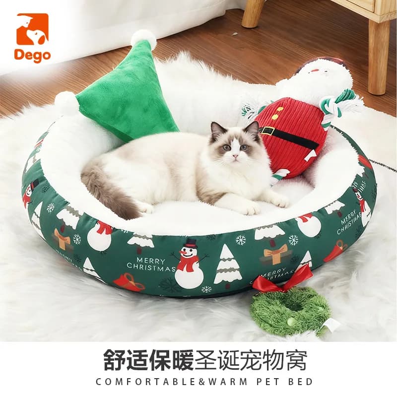 Cuccia Rotonda per Animali Domestici Resistente allo Sporco, Tappetini Caldi e Accessori per la Casa degli Animali