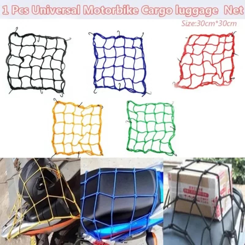 1 pezzo universale per casco da moto, rete portaoggetti per carico, casco da moto, organizzatore per bagagli, gancio in rete (non incluso altri)