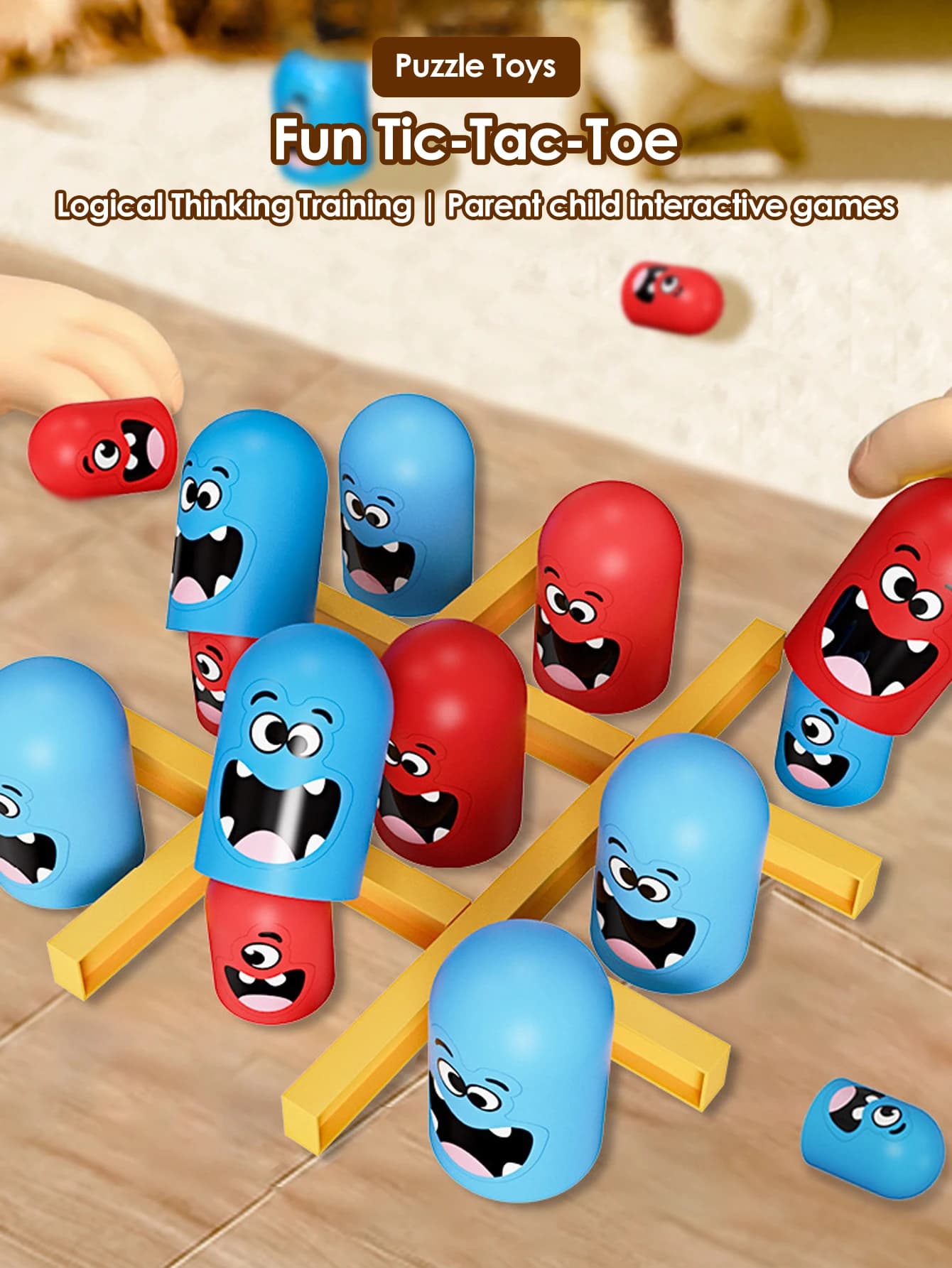 Tavolo da tavolo Intelligenza Giochi Montessori Gioco intellettuale Gobble Tre in fila Giocattoli per bambini Regali per bambini Divertimento gioco genitore-figlio