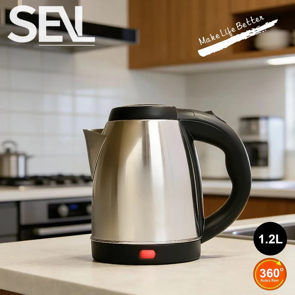 1.2 Liter Large Capacity Stainless Steel Electric Kettle: Automatic shutdown, durable and fast hot, perfect for tea and coffee
