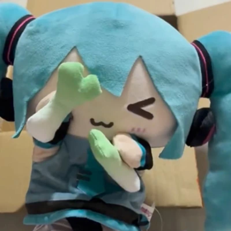 Bambola Marionetta a Mano Originale Miku Support Green Model Hatsune Miku Serie Peluche Marionetta a Mano Miku Stile Cipolla Regali