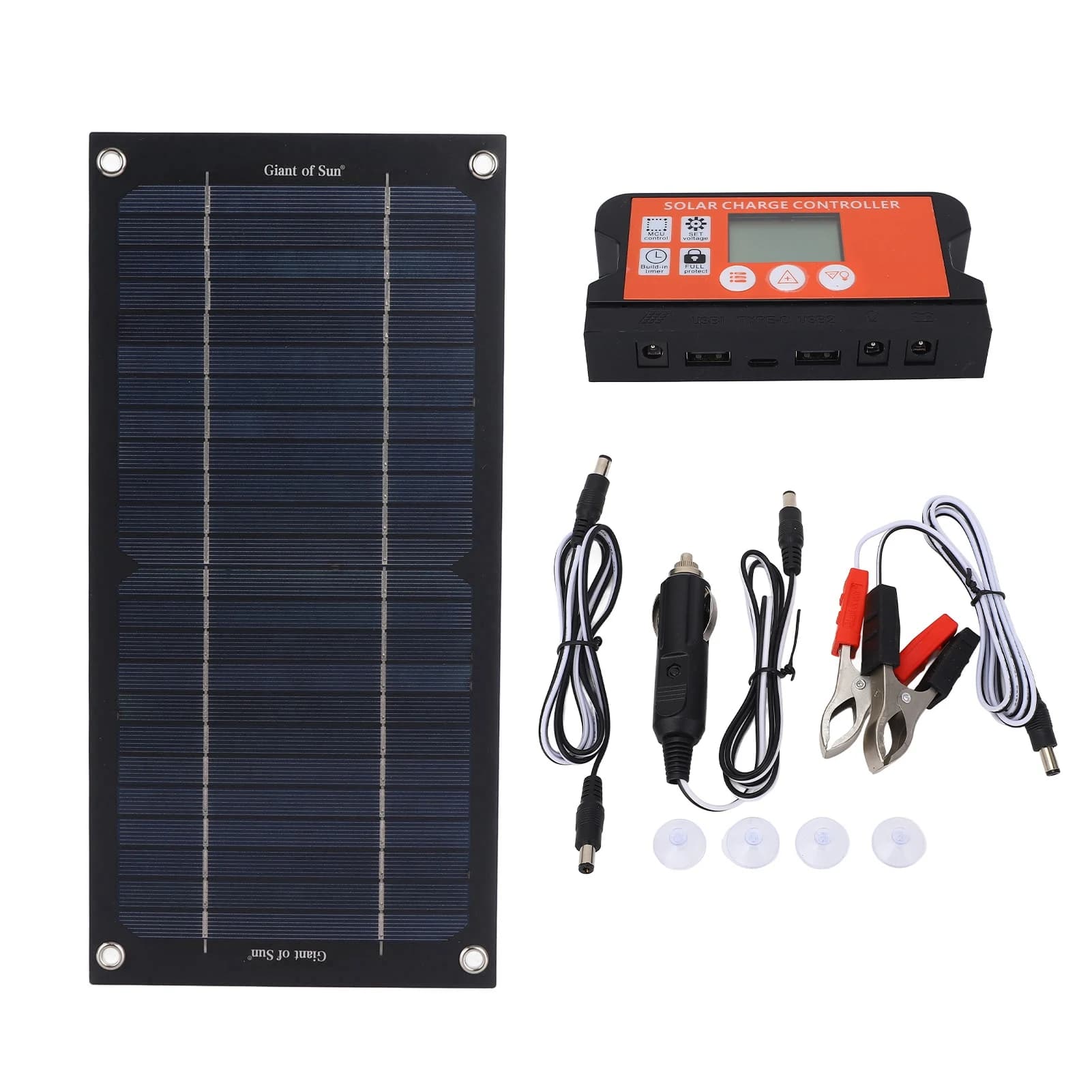 Kit pannello solare portatile 6W/60W/600W, pannello solare monocristallino in silicio con regolatore di carica 100A, strumenti di ricarica per auto e navi